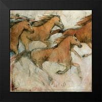 Otoole, Tim crni moderni uokvireni muzej umjetnički print pod nazivom - Konj Fresco I