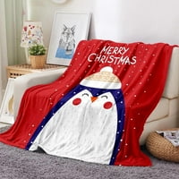 Qianha Mall Svečano za odmor Božićne božićne flanelne pokrivača Mekana trajna tkanina visoke gustoće sa crtanim uzorkom dizajna za svečani odmor savršeno