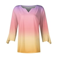 Ženski bluze odobriti modnu ženu V izrez tri četvrtine 3 4Sleeve majica jesenblouse vrhova dukserica
