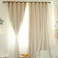 Shengshi PANELS Stars Craveut Curtains za spavaće sobe Dječje dječje dječje prozorske zavjese dvoslojne
