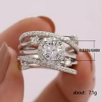 Hanxiulin Novi prsten od nehrđajućeg čelika šareni dijamantni dijamantni prsten modni nakit ženski titanijum