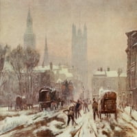 Scenografija Londonskog snijega u Whitehall Poster Print by Herbert Marshall