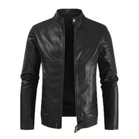 Muška kožna jakna za motocikl Ležerne prilike sa zatvaračem Zip Up Slim Fit FAU kožna jakna Lagani kaput