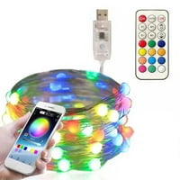 Decsed Home Decor Clear LED boja String String String RGB Bluetooth Light String Mobile Telefon App