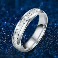 Heiheiup Titanium čelični dijamantni prstenovi za prstenje za prstenje za vjenčani prstenovi za žene