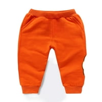 Paille Kids Dno elastične struine pantalone Prave noge Jogger Pant Fleece Atletičke hlače narančaste