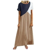 Amousa ženska ljetna modna kontrastna boja za šivanje suknje Velike veličine haljina