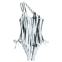 Kupaći kostimi za žene za žene kupaći kostim V i izrez kožu široke kaiševe zadnje kratke hlače za žene