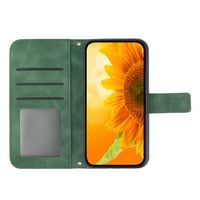 Mantto Fit za Google Pixel 6A novčanik s kaišem za zglobove, stilski suncokret reljefni PU kožni udarni