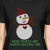 Vrijedno topljenja za majicu snjegovića Žene zimske grafike kratke poklone