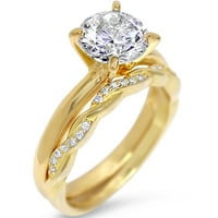Njegov i njen trio CZ svadbeni prsten set podudaranje vjenčanog band zaručnički prsten 11