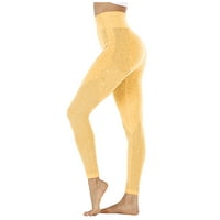Žene čiste boje visoki džep struka Sportska fitnes široka noga Capris Capris joga hlače