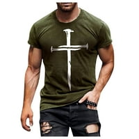 Proljeće i ljetni muški povremeni modni retro majica s kratkim rukavima, vojska zelena, l