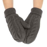 Pletene rukavice pune prste debele protupožarne plišane obloge Udobno Držite tople solidne boje zimske