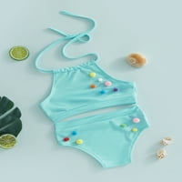 Arvbitana Toddler Baby Girls Tankini kupaći kostimi plišani kuglični dekor kupaći odijelo bez rukava