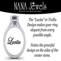 Okrugla Lucita Solitaire CZ Angažman prsten srebrna platina veličine 11