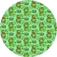 Ahgly Company u zatvorenom okruglom uzorkovima tamne limene zelene prostirke, 8 'krug
