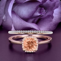 Sjajni halo 2. Carat Cushion Cut morgatit i dijamantni moissan zaručni prsten, vjenčani prsten, jedan
