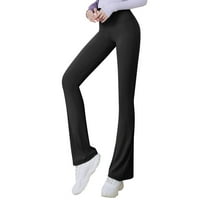 Ženski uzročni ljetni čvrsti elastični viski struk Slim flares hlače yoga sportske casual hlače trčanje