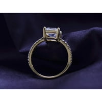 Asscher Cut White Cubic Cirkonia Angagement Remise Ring u 14k žuto zlato preko sterlinga srebra-8