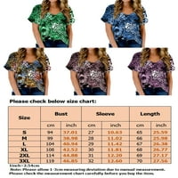 Sanviglor majica za žene kratki rukav Ljetni vrhovi Leopard Print majica Prozračna tunika bluza za odmor