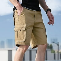 Guvpev muške modne modne minimalizme Radne pantalone Pocket hlače pamučne teretne kratke hlače - Khaki