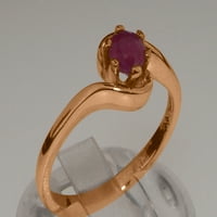 Britanska napravljena 18k ruža zlato prirodna rubin ženski Obećani prsten - Opcije veličine - Veličina