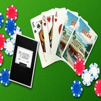 Plaža Lido, Florida, živa sa kaminom iz snova, fenjer Press, premium igraće kartice, paluba za karticu