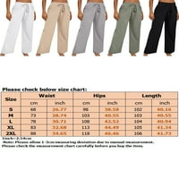 Beiwei High Squik široke pantalone za žene Ležerne prilike labave nerešene ljetne pantalone sa džepovima