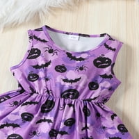 Thaisu Little Baby Girls Halloween Outfits crtane haljine bez rukava s kapuljačom Cloak set Cosplay