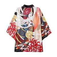 Muške majice Ležerne prilike otvorene prednje rukave Japanski stil Print Pokrijte kardigan majicu za