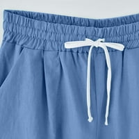 Smanjene pamučne kratke hlače za žene plus veličine Čvrsta vučarka Bermuda kratke hlače Ljetne elastične