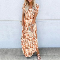 Ležerne ljetne haljine za ženske haljine za žene u odjeći klizački jaknu haljina jakna narančasta l