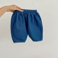 Dječji dječaci dječaka debljine traper hlače plave elastične sredine struka široke noge casual traperice
