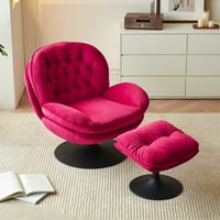 Velvet okretna akcentna stolica sa osmanskom setom, moderna ležaljka sa metalnim okvirom, udobna soba