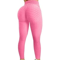 Annuirheih visoke struke joga hlače za žene plus veličine Ženski mjehurić Bubble Builting Fitness Trčanje