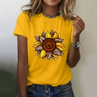Čvrste ženske košulje Žene Suncokret Ljetna majica Plus size Labavi bluza vrhova djevojka kratka prugasta