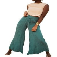 Ženske labave joge hlače Čvrsta boja za vuču elastičnih struka Široke pantalone za noge