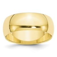 10k žuto zlato pola okrugle muške dame vjenčani prsten veličine 11
