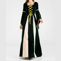 Ženska renesansna gotička haljina Vintage shouit irska kostim kostim rukave rukave zelena m
