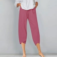Ženske nacrtajuće elastične struk pravne hlače Ljetne modne hlače za dame duge hlače hlače plus veličine