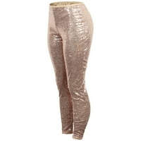 Follure Jesen i zimske ležerne pantalone za dame Žene plus veličina sjajnog sekcije Tanke gamaše Hlače