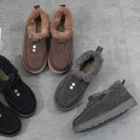 FVWitlyh čizme za žene čizme Žene Radne dame Zimska puna boja jato toplo i udobne cipele s niskim ravnim