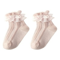 Multitraust Baby Girl Caing Socks Flounce Princess Socks kabl Pletene pamučne čarape