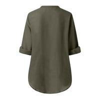 Vrhovi ženske na pola zip pulover Šifonske haljine casual bluze Roll-up tunika dugih rukava TOP klasične