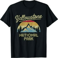 Vintage Retro Yellowstone Nacionalni park Majica Crna Velika