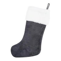 Manwang Candy-ispunjena čarapa Božićne čarape Pletenje snježne pahuljice Veliki kapacitet sa visećim