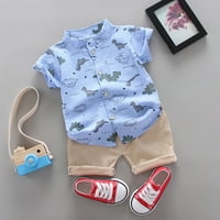 Dječji dečaci Ležerne dečje dečje bebe crtane dinosaur majice + pantalone Set odijelo