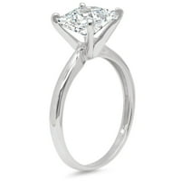 1. CT briljantna princeza Clear Simulirani dijamant 18k bijeli zlatni pasijans prsten sz 6.25