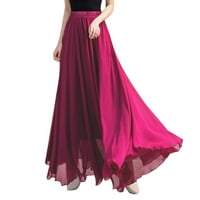 Puawkoer Ljeto Ženska suknja Šiftonska suknja u boji Ženska suknja s visokim strukom Žene tenis suknje